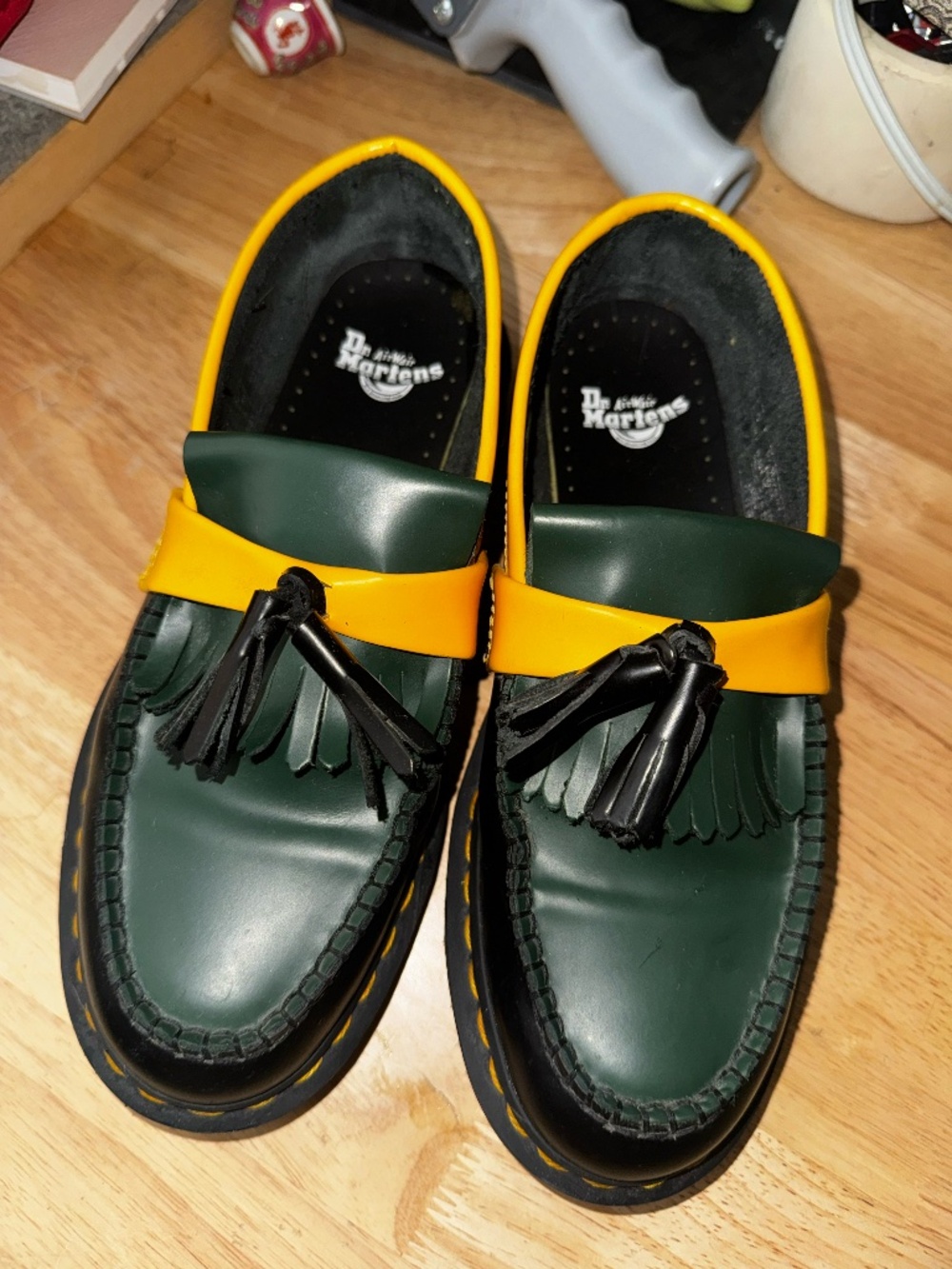 Dr. Martens Adrian Loafer in Green and Yellow